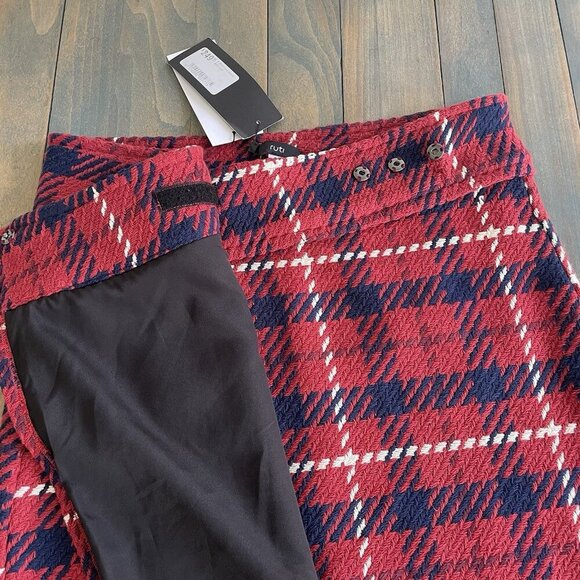 Ruti Handmade Plaid Long Jasper Adjustable Wrap Skirt Red - Size S - $249 (R8) - Picture 4 of 10